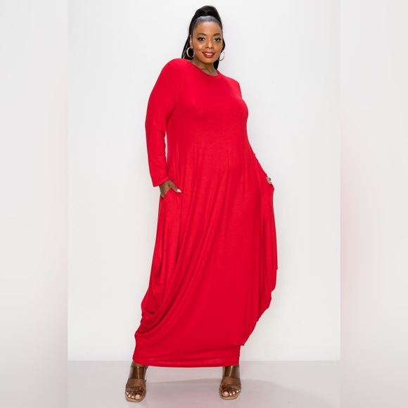 Dresses & Skirts - Diana Maxi Dress-RED (Plus Size)